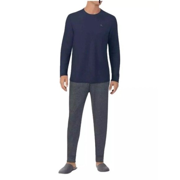 NEW Tommy Bahama Men's M Lounge Set  Pockets Blue & Gray Pants Top - Picture 1 of 5
